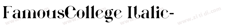 FamousCollege Italic字体转换